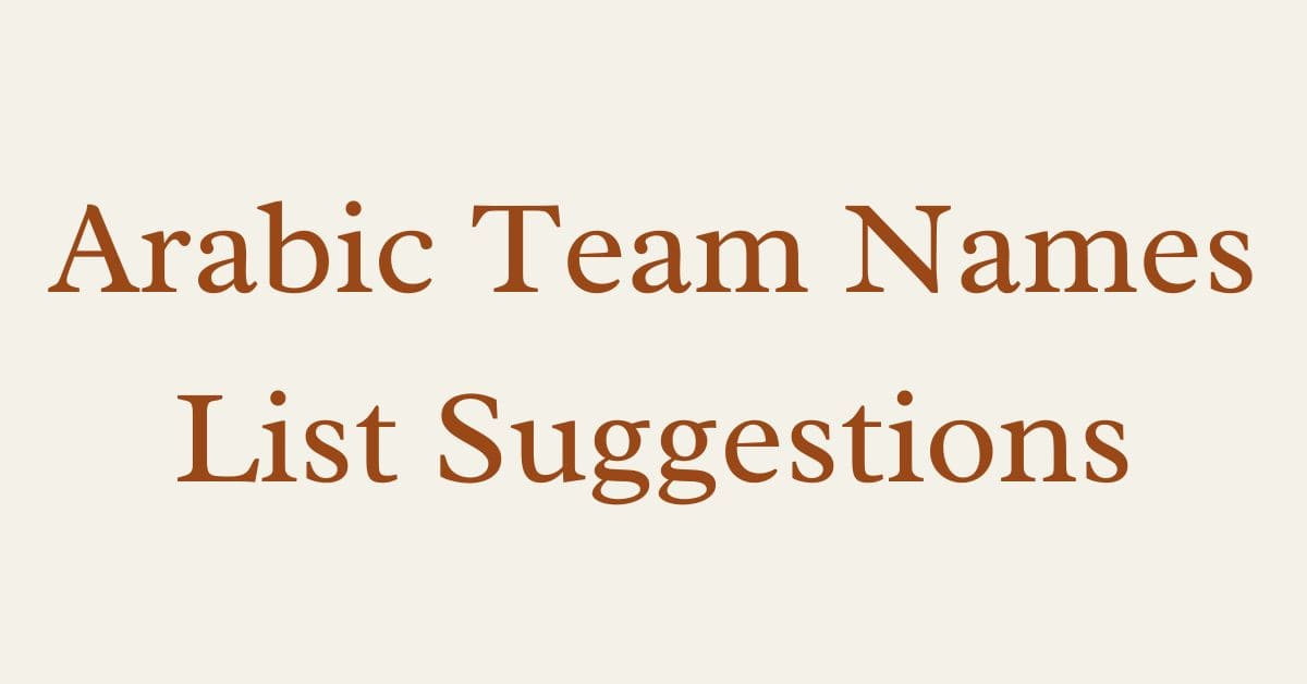 Arabic Group Names List Suggestion