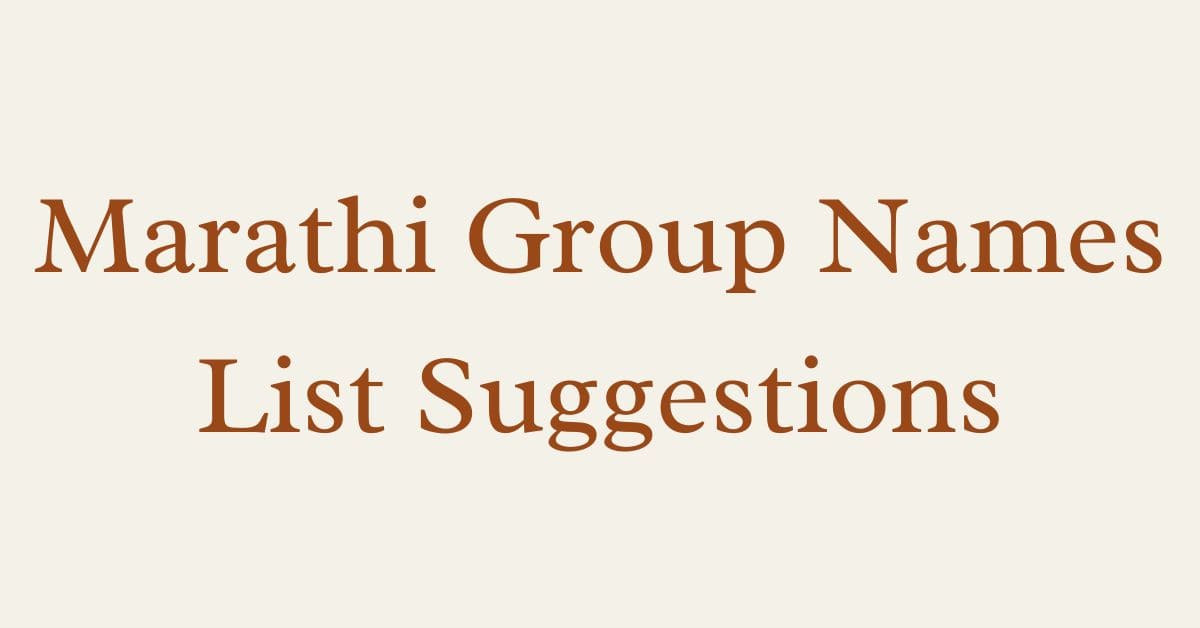 Marathi Group Names List Suggestions