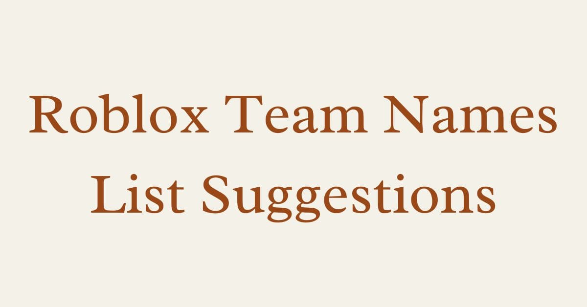 Roblox Group Names List Suggestion